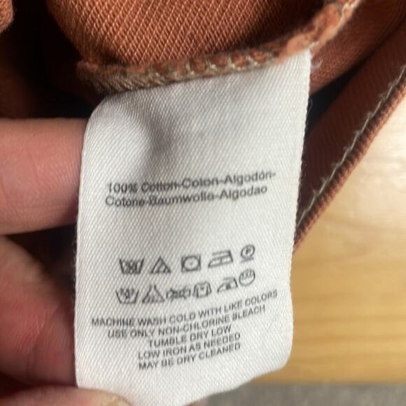 Free People Eisenhower terra cotta denim cropped jacket women's S - Picture 10 of 11